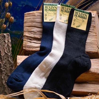 Chaussettes non comprimantes laine, coton biologique - Hirsch Natur